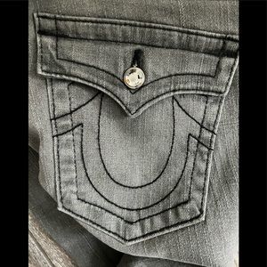 New True Religion Disco Joey grey bootcut jeans sz 30